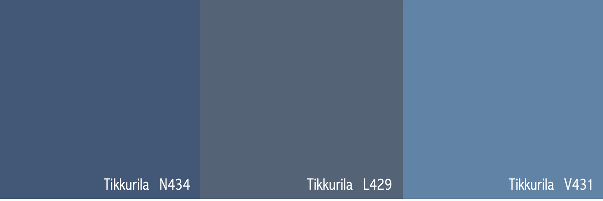 Оттенки глубокого синего цвета из палитры Tikkurila Symphony. Трендовый синий