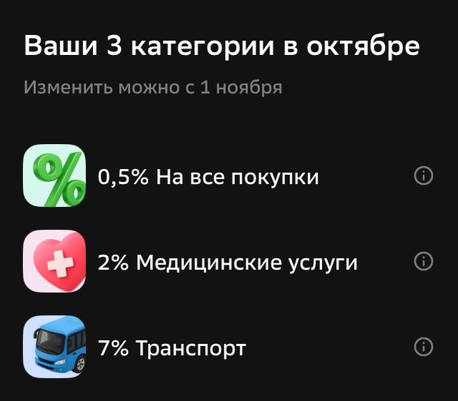 Категория кешбэка на моем Сбере. Фото автора. 