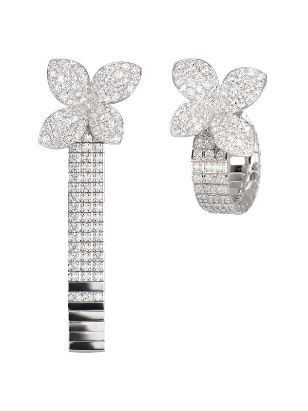 Серьги-трансформеры Pasquale Bruni Heart To Earth из белого золота с бриллиантами