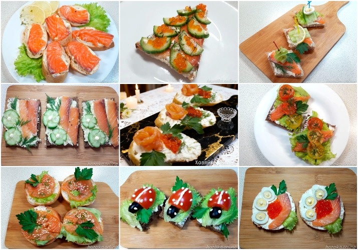 Бутерброды с красной рыбой на праздничный стол — простые и вкусные рецепты