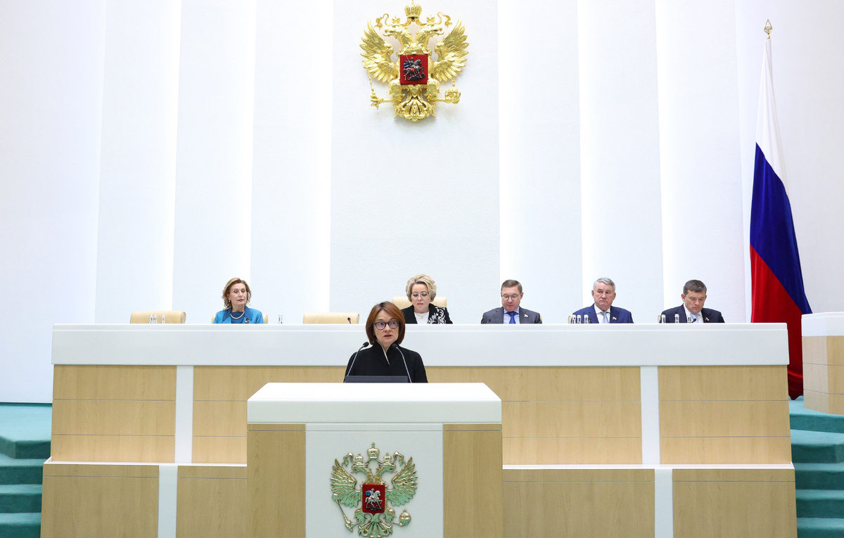    Председатель Центрального банка РФ Эльвира Набиуллина  Пресс-служба Совета Федерации РФ/ТАСС