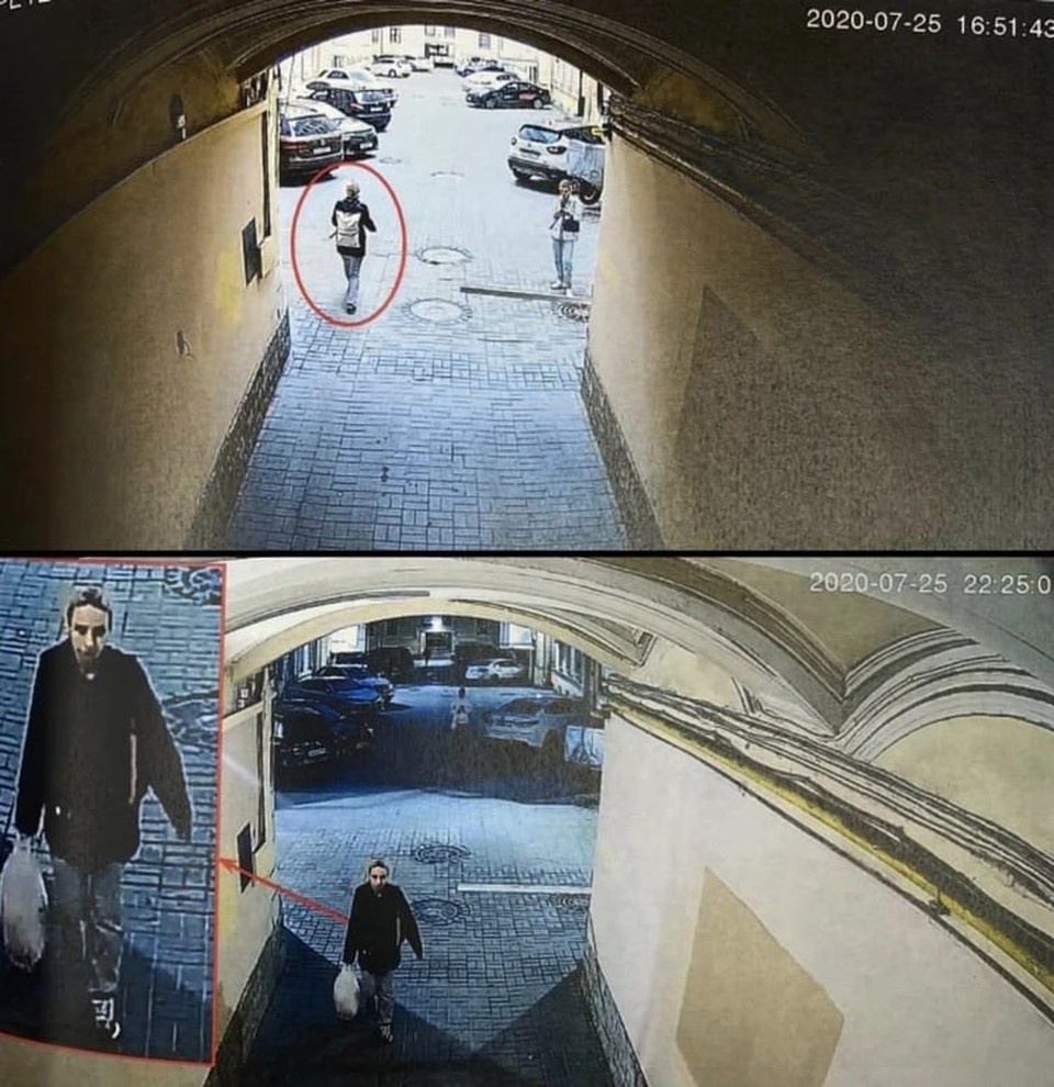  24 июля 2020 года Марина Кохал выносит пакет с чем-то тяжелым и потом избавляется от него. Там были останки Картрайта? Фото: источник 