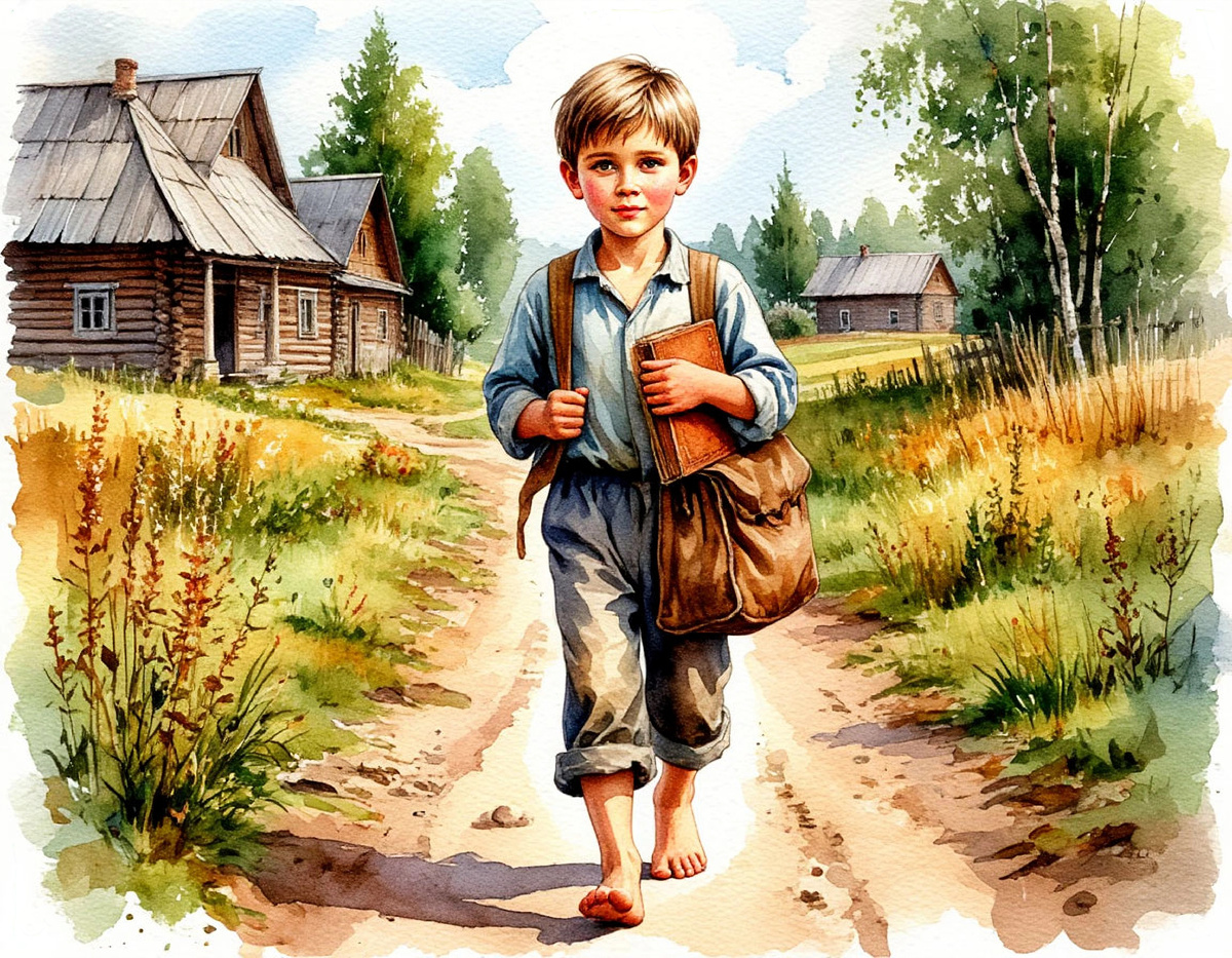 Иллюстрация к стихотворению "Школьник"