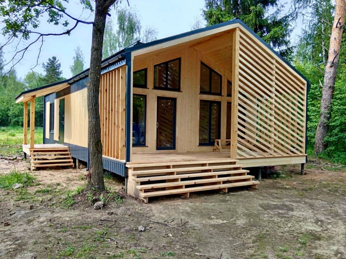 Реализованнный "под ключ" проект дома в стиле БАРНХАУС от компании Лидер Дач