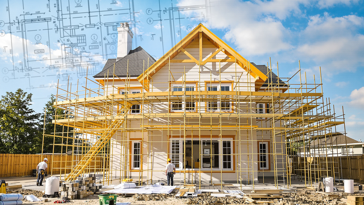 Фото: строительство дома, коллаж: Инжиниринговая Компания «2К» 