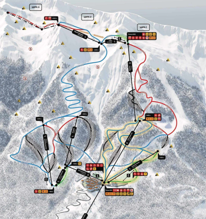 Карта трасс Красная поляна