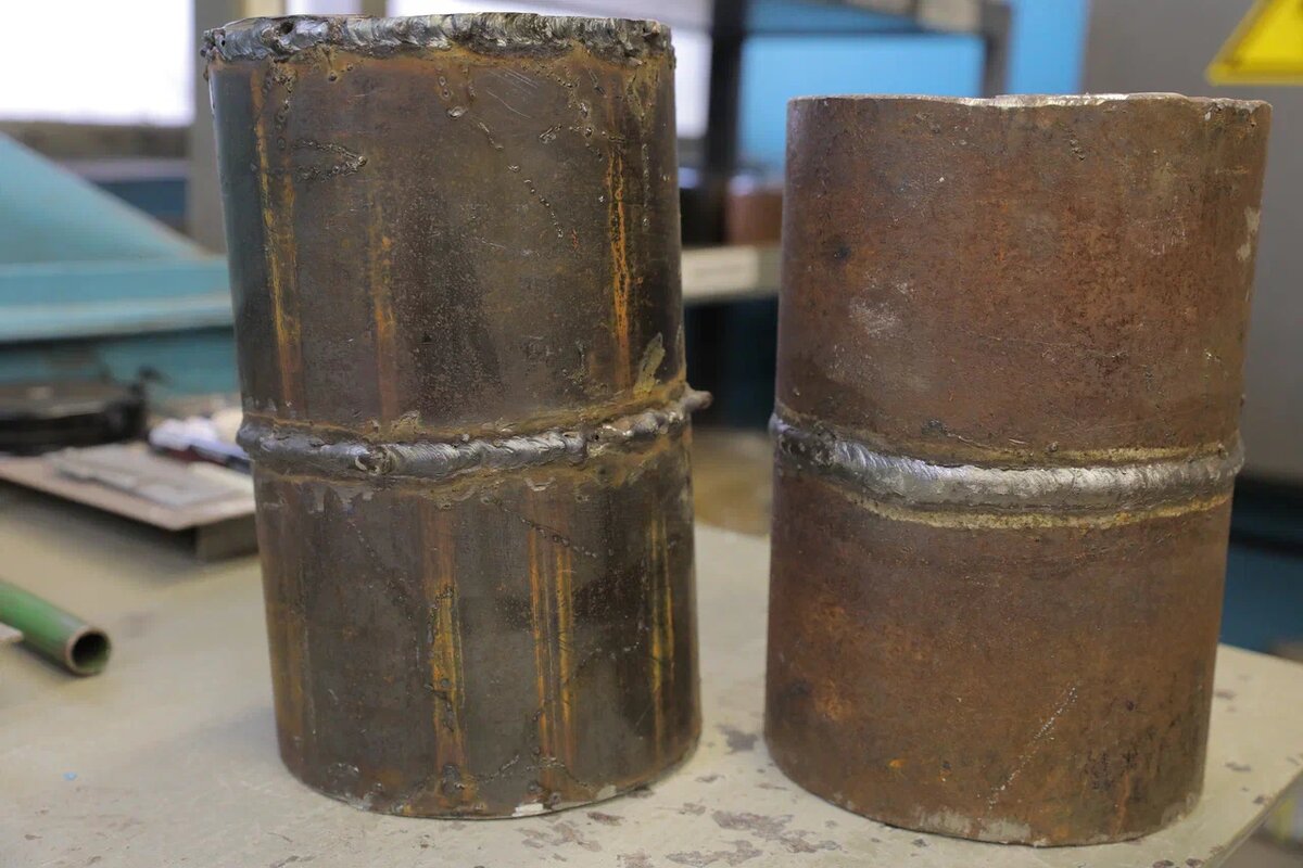 Сварной шов до и после обучения