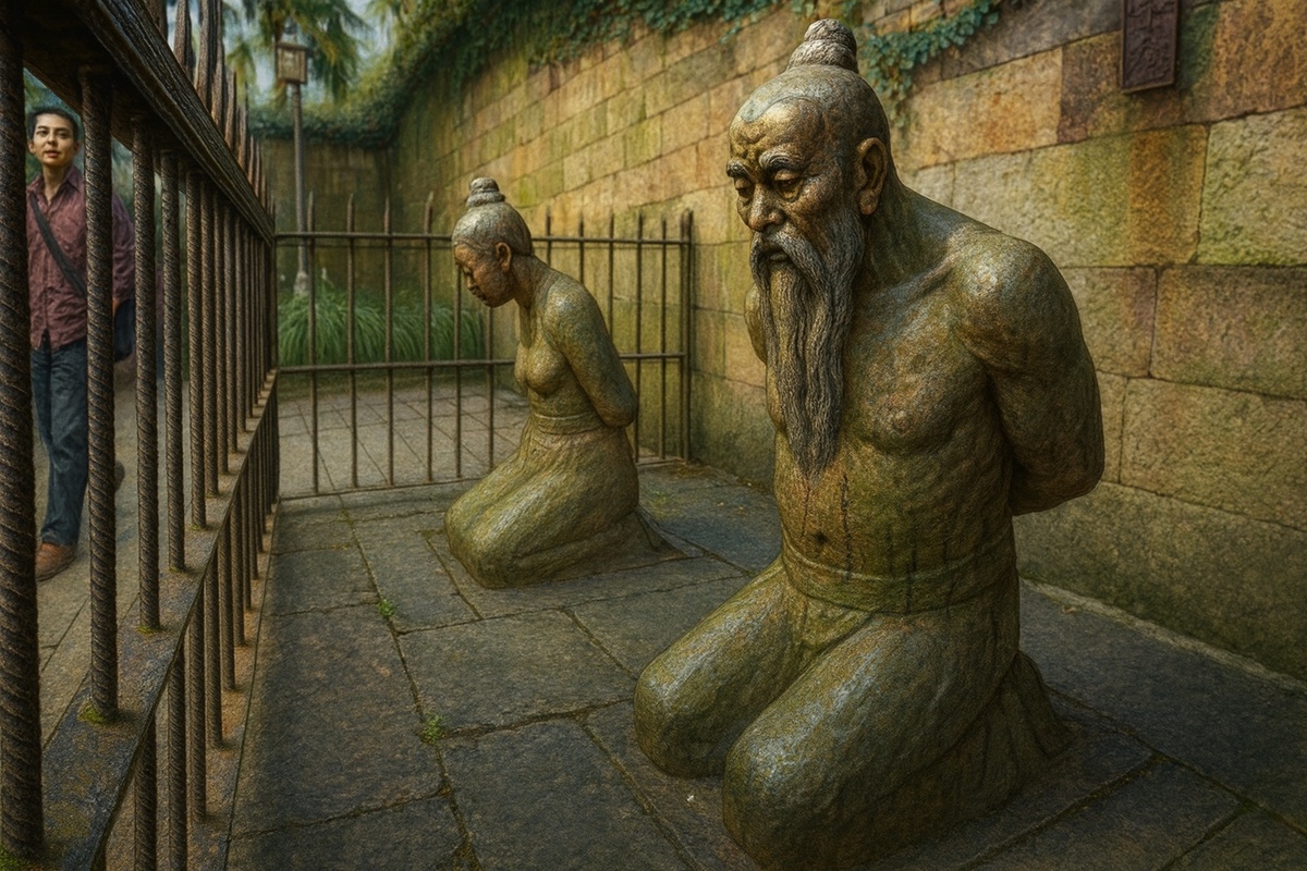    Статуя Цинь Хуэя и его супруги расположена в Ханчжоу