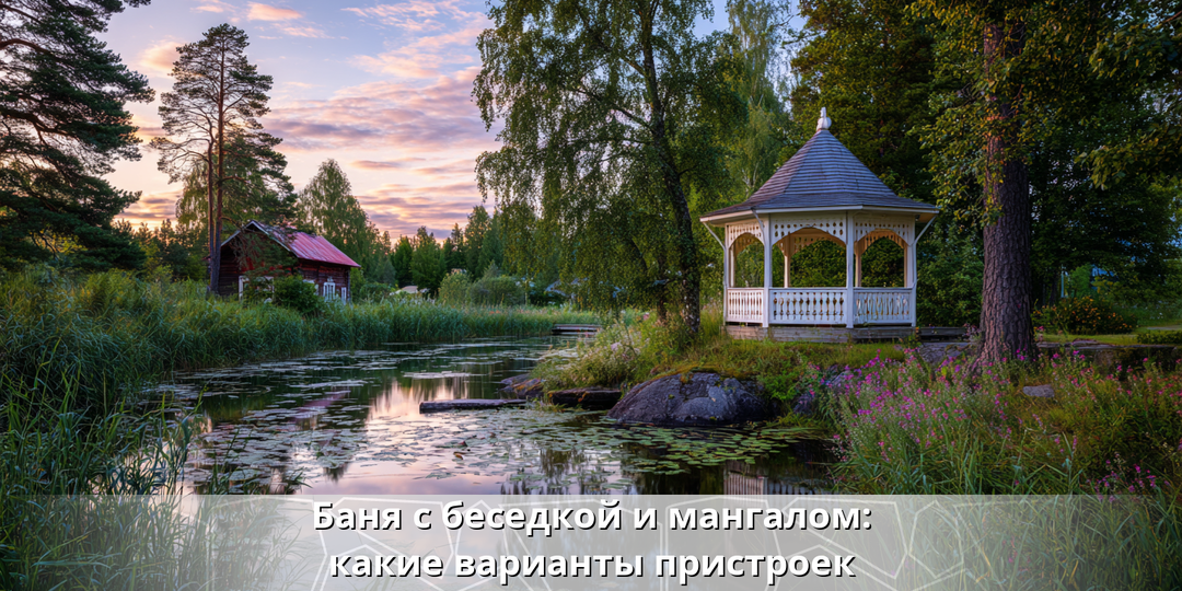Баня с беседкой и мангалом: какие варианты пристроек популярны?