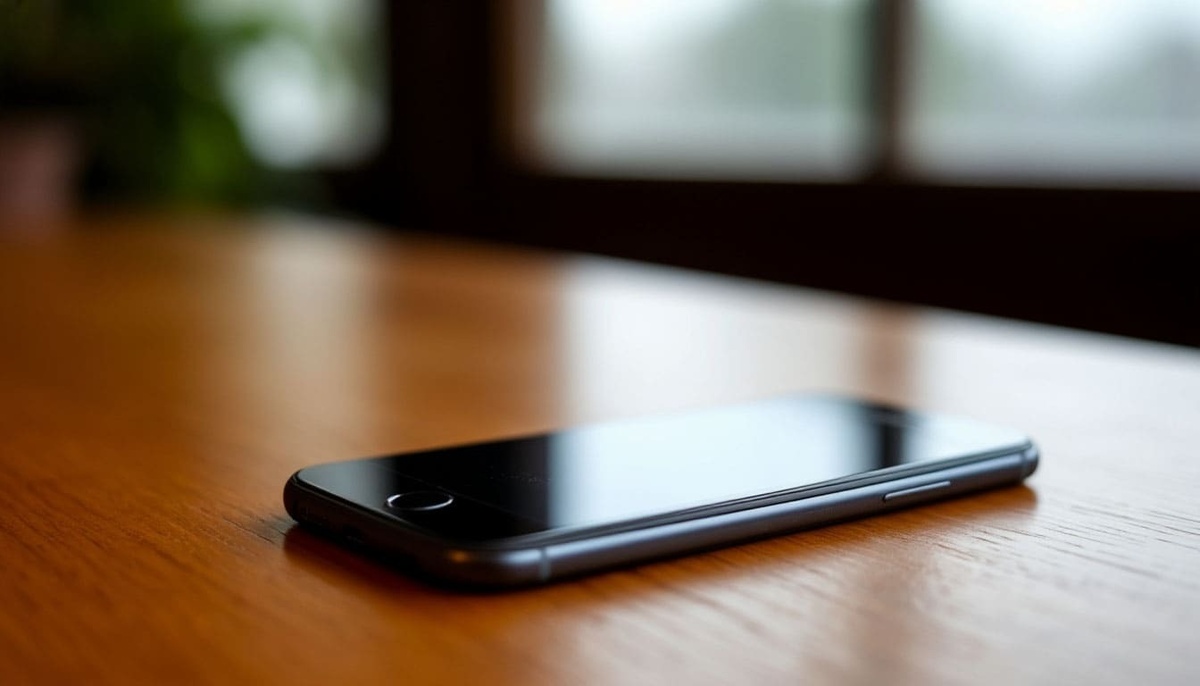 Смартфон с мобильным интернетом на столе