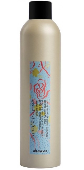 Лак экстра-сильной фиксации для экстремальной стойкости укладки Davines ( https://www.davin-shop.ru/products/lak/lak-ekstra-silnoy-fiksatsii-dlya-ekstremalnoy-stoykosti-ukladki-extra-strong-hair-spray-it-s-for-max/ )