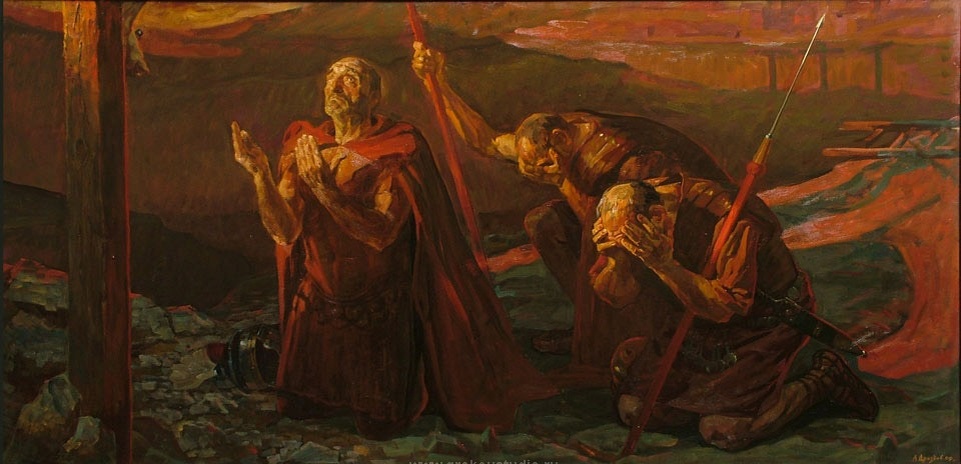Святой сотник Лонгин. Дроздов Андрей Юрьевич (1970). https://azbyka.ru/art/svyatoj-sotnik-longin/