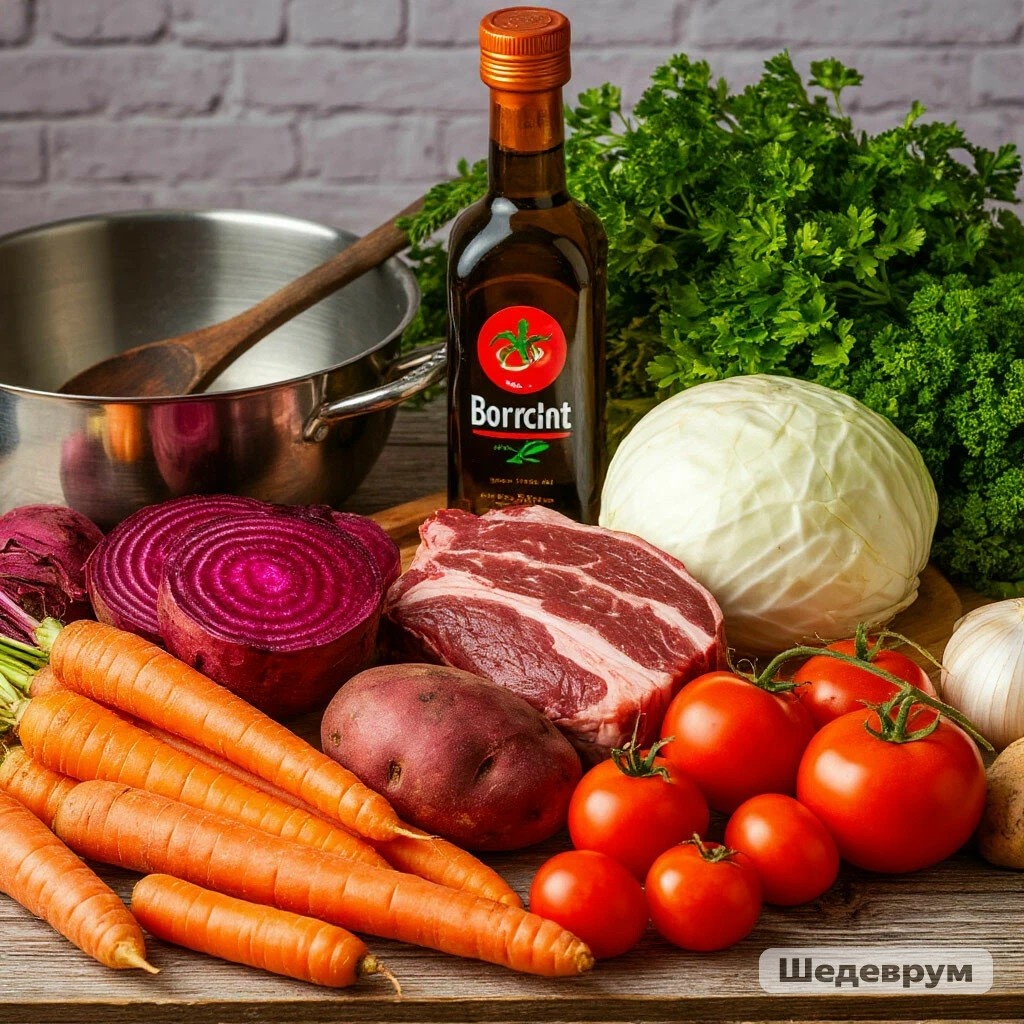 Набор продуктов одинаковый, а борщ у всех разный. 