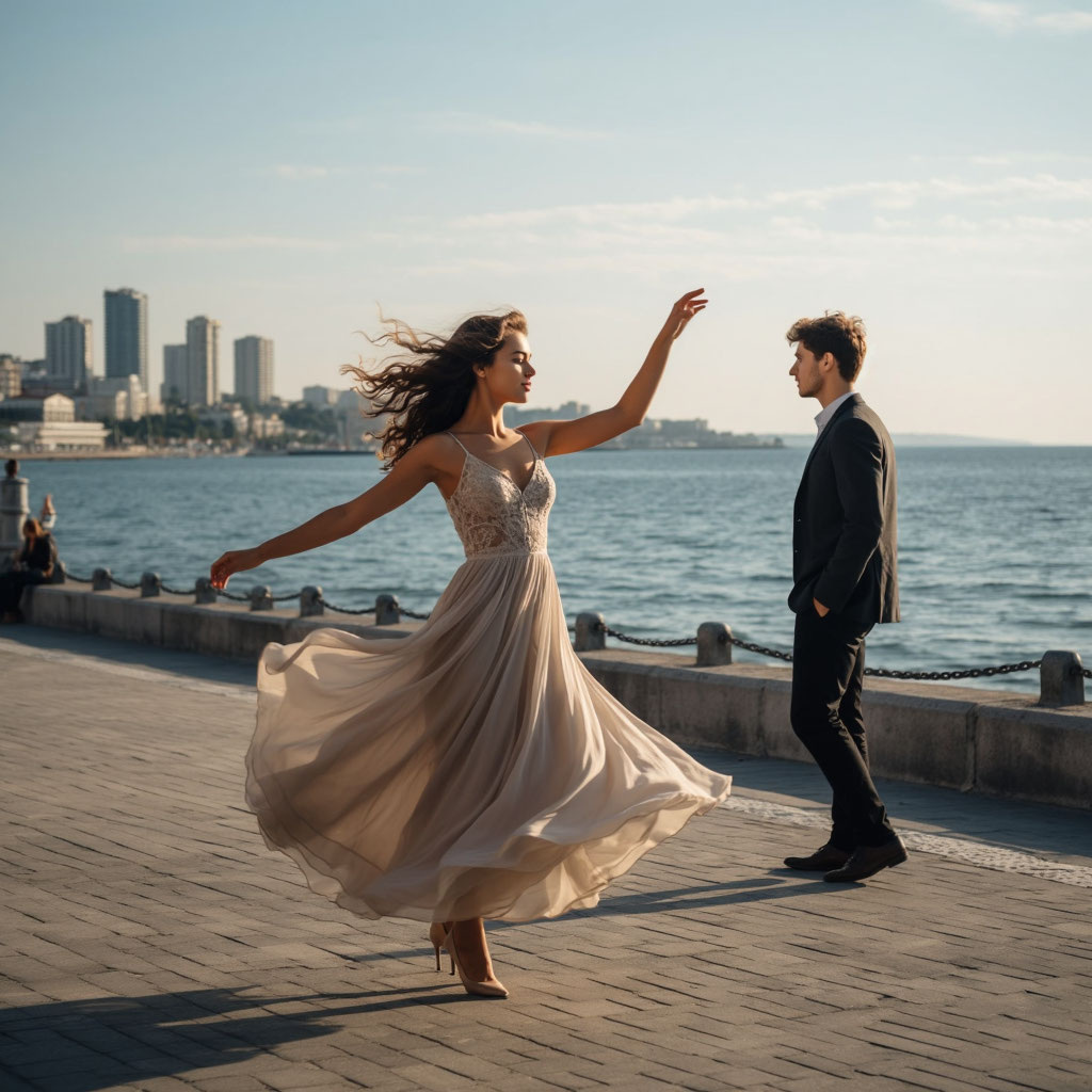 Аня парила в танце, но твёрдо стояла на земле. Максим запускал дроны в небо, но сам боялся высоты чувств. Он — 19-летний профи, чей мир — это вид с высоты птичьего полёта и чипы. Она — только что окончившая школу искусств мечтательница, чья стихия — музыка и пластика. Тёплый анапский вечер на набережной, случайный разговор о небе и танце, и вот уже две вселенные столкнулись. Что получится, если смешать биты и взлёты, пируэты и полёты? История о том, как самое современное нашло подход к самому вечному. Готовы к взлёту?