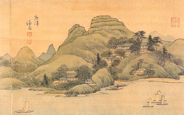 Чон Сон, "Район Кванджин-гу в Сеуле", бумага/акварель