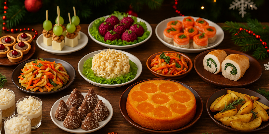 Новогоднее меню 2026 ЗА 2 ЧАСА: закуски, салаты, горячее и десерты без оливье и шубы!