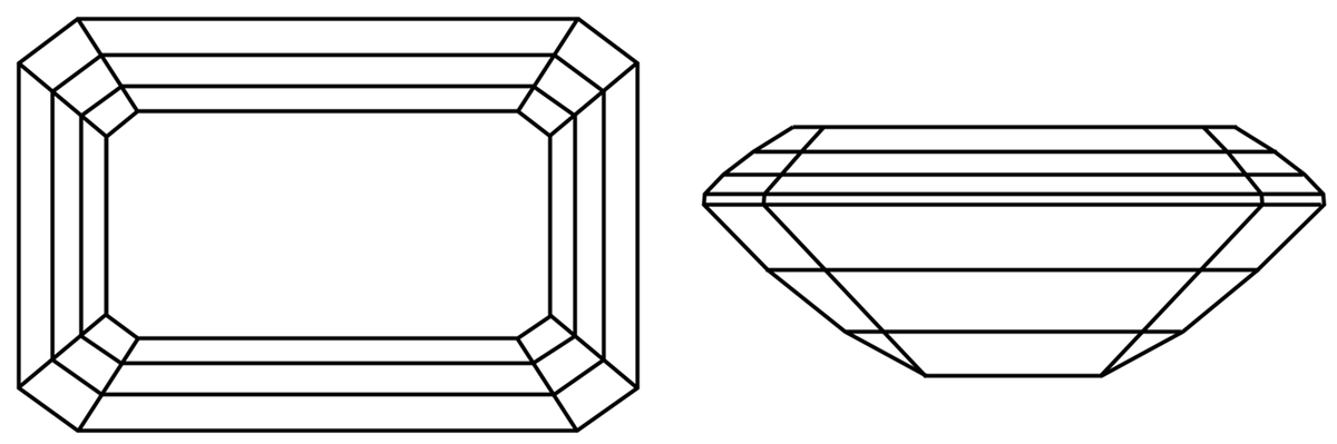 Схематичное изображение изумрудной огранки
