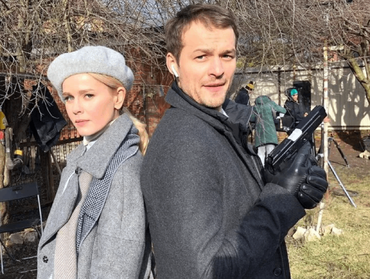 На съемках сериала ""Вампиры средней полосы" с Екатериной Кузнецовой