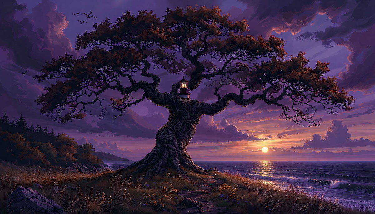 Дуб-маяк. Изображение от ИИ Шедеврум