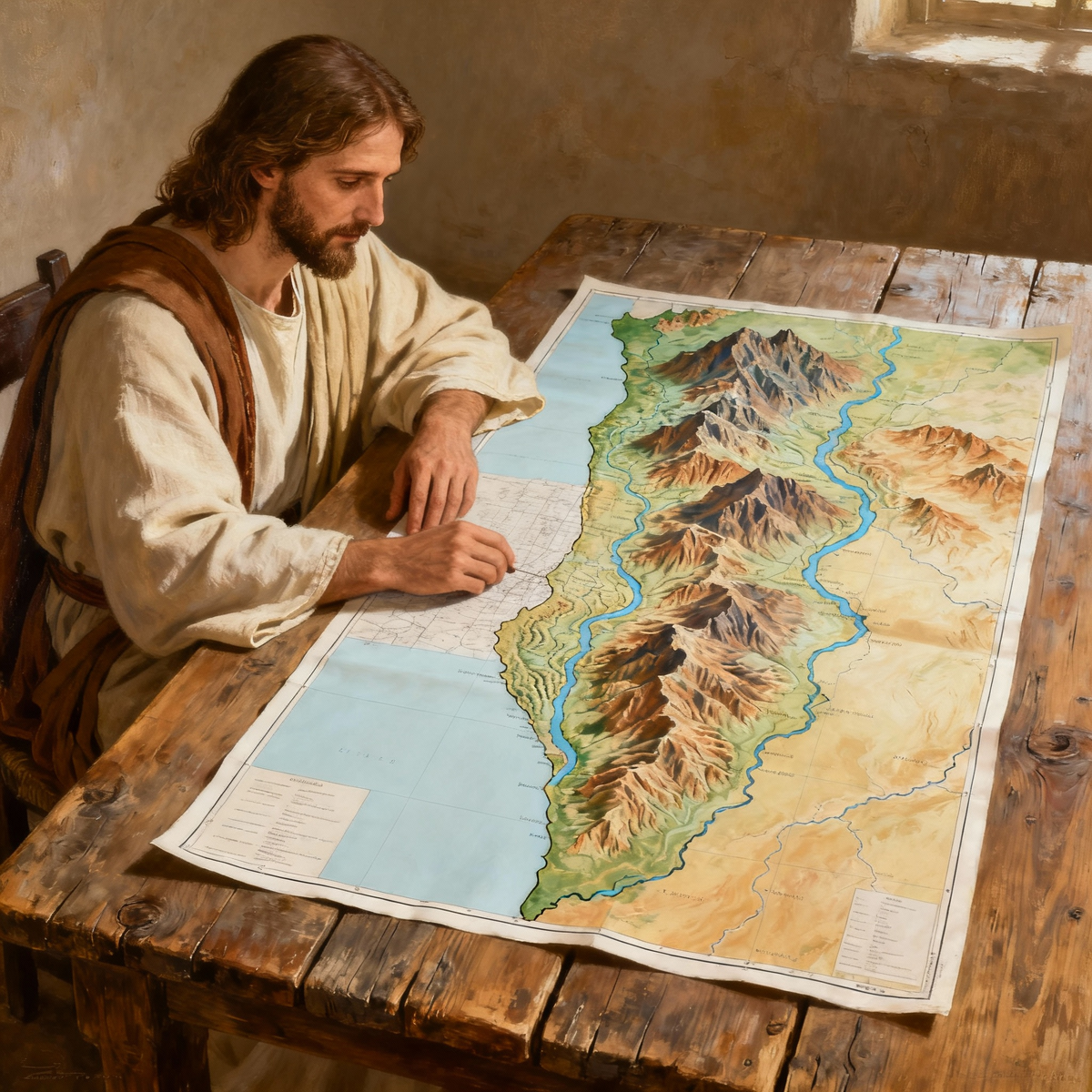 карта Израиля до появления Мертвого моря