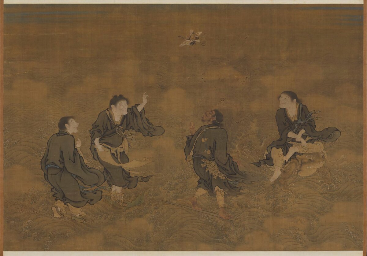 «Четыре бессмертных приветствуют долголетие» (四仙拱壽圖). Шан Си (商喜)