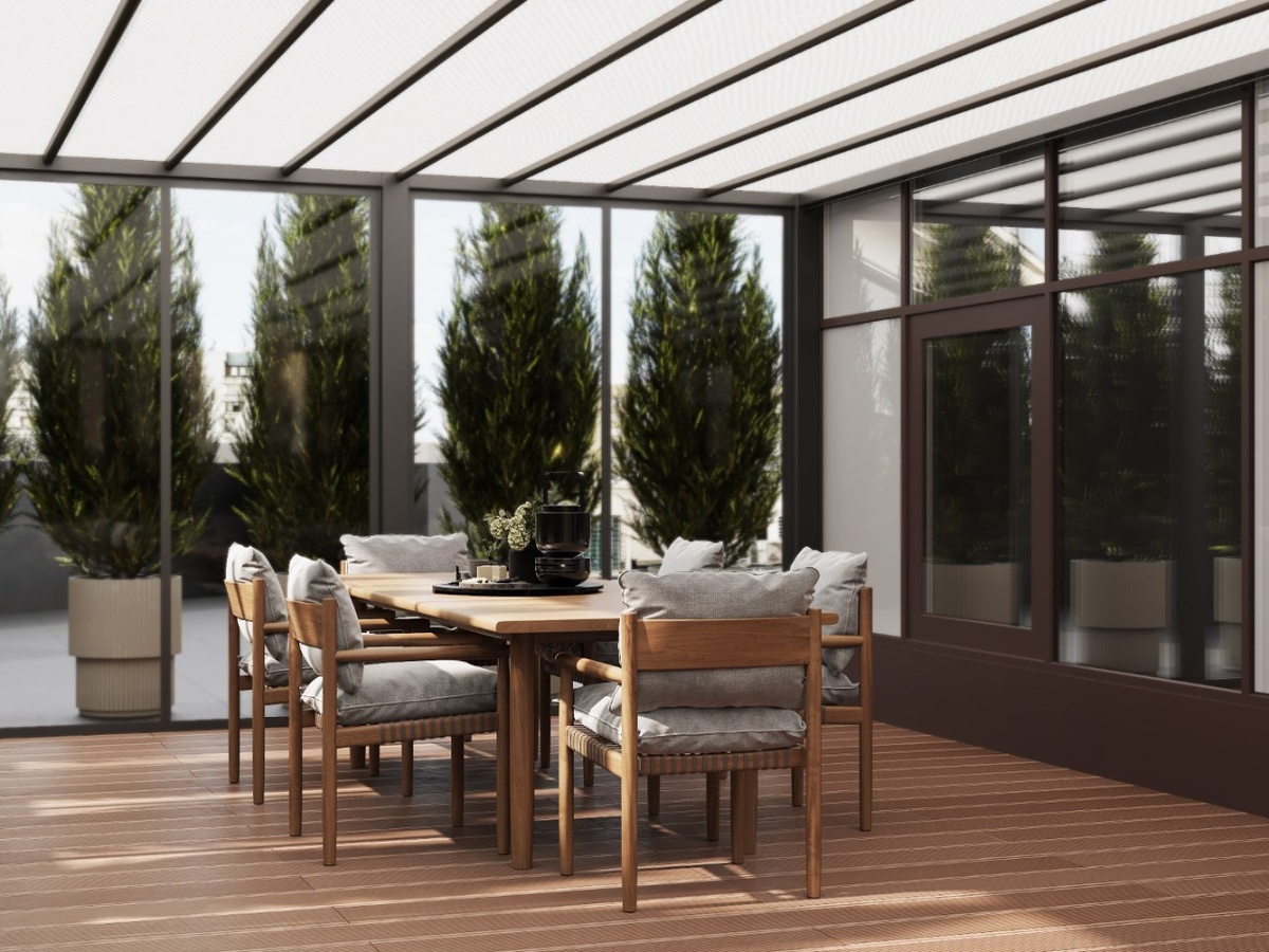 
Пергола служит защитой от солнца и дождя. Фото: Nobbey