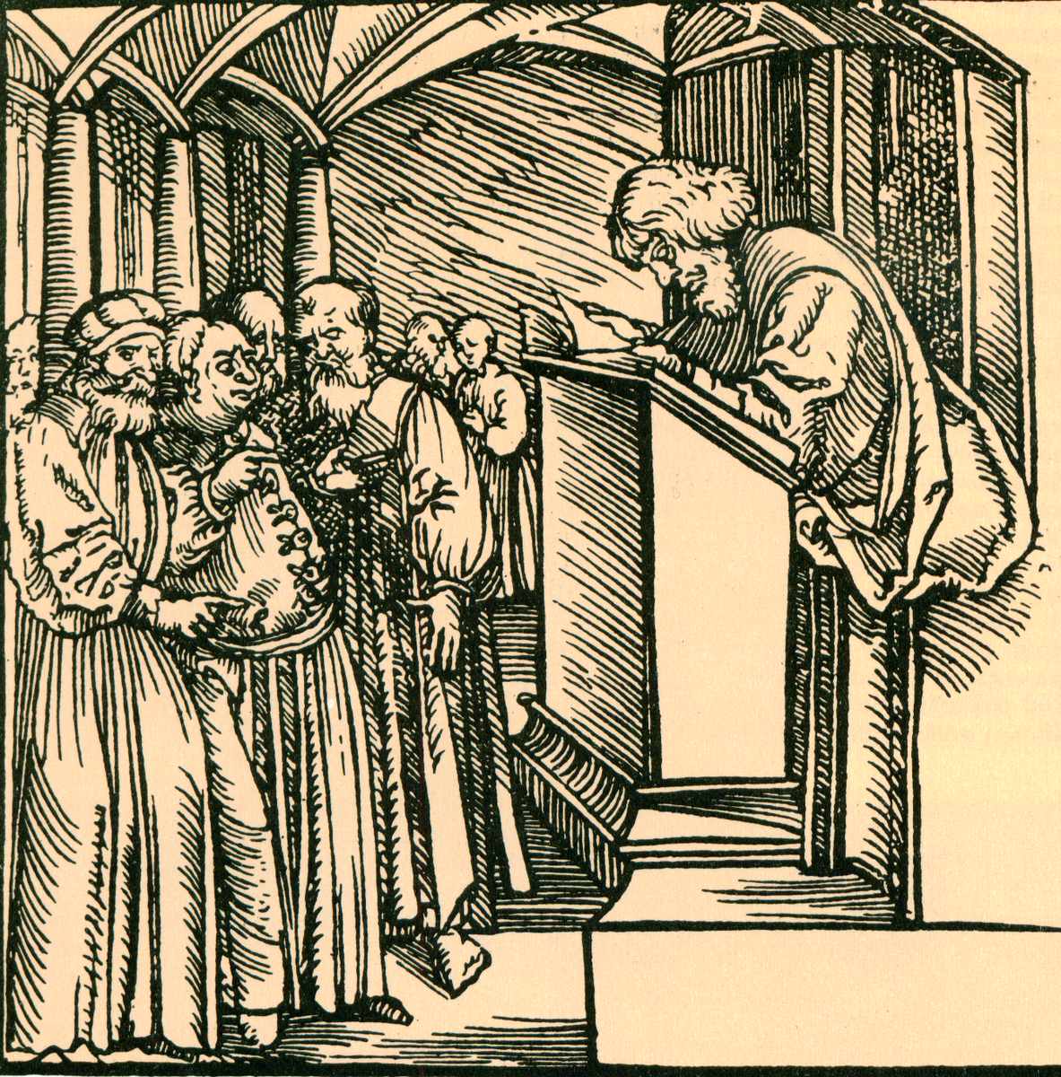  Гравюра "Диспут" из книги Франциска Скорины «Иисус Сирахов» (Прага, 1517)