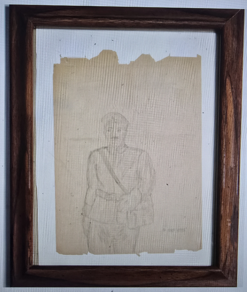 Художник Адольф Гитлер. Автопортрет. Карандаш на бумаге. Во время Первой мировой войны.