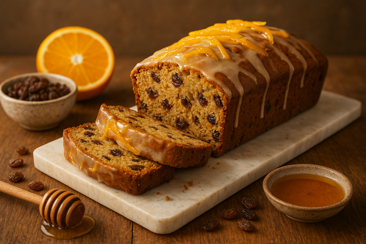  Медово-пряный кекс с изюмом и апельсином