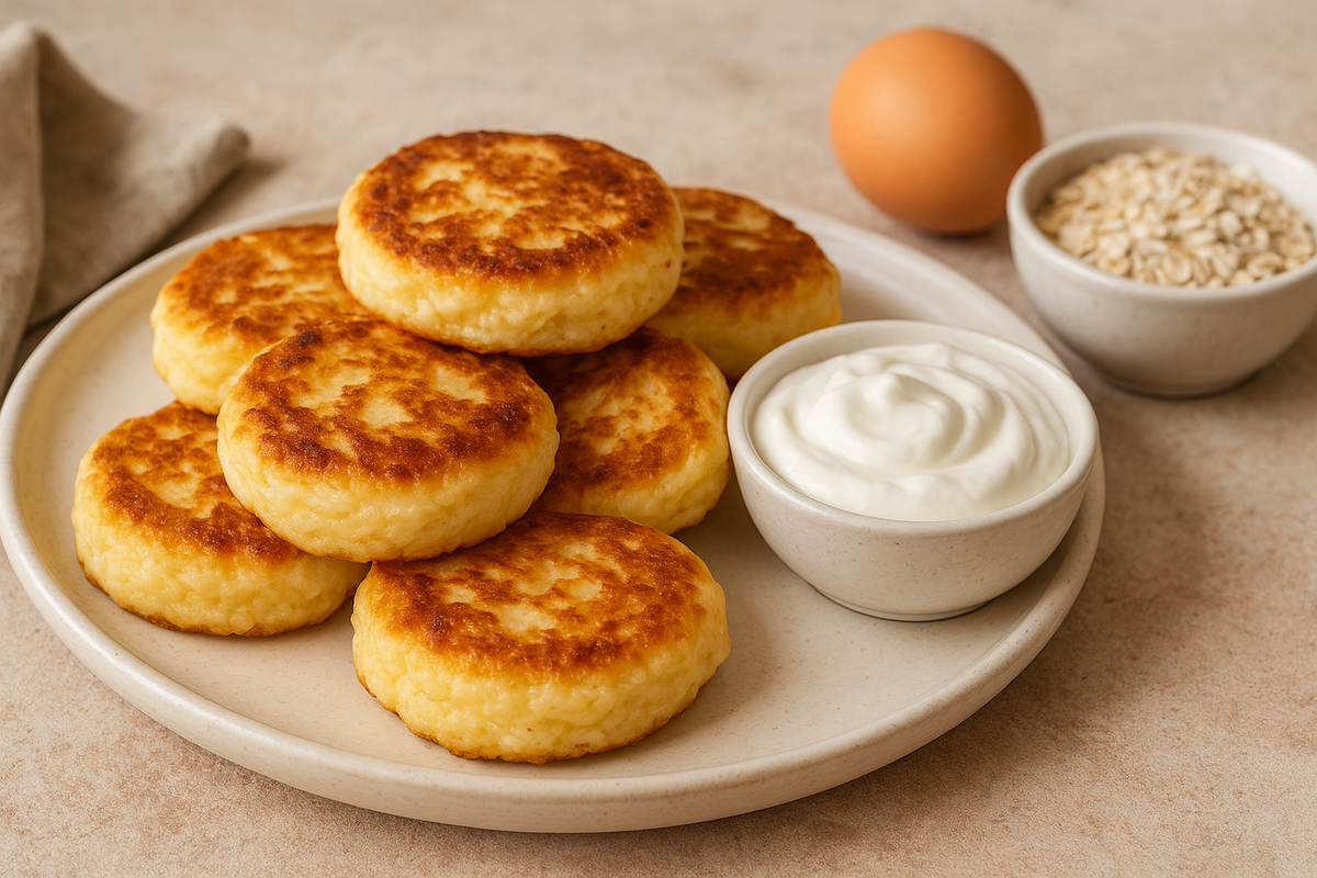 Творожные оладьи без муки