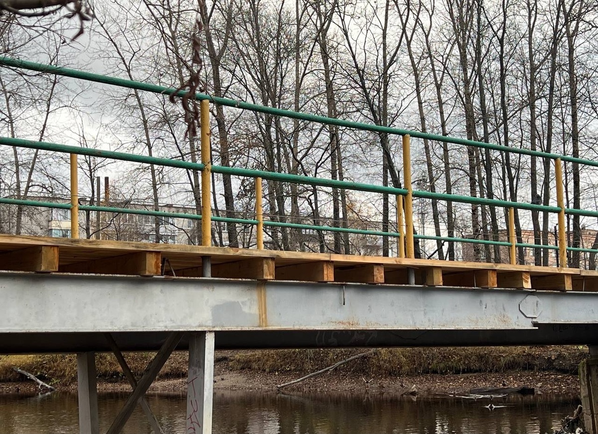    Два пешеходных моста обновили в Медвежьегорске© Людмила Журавлева / VK