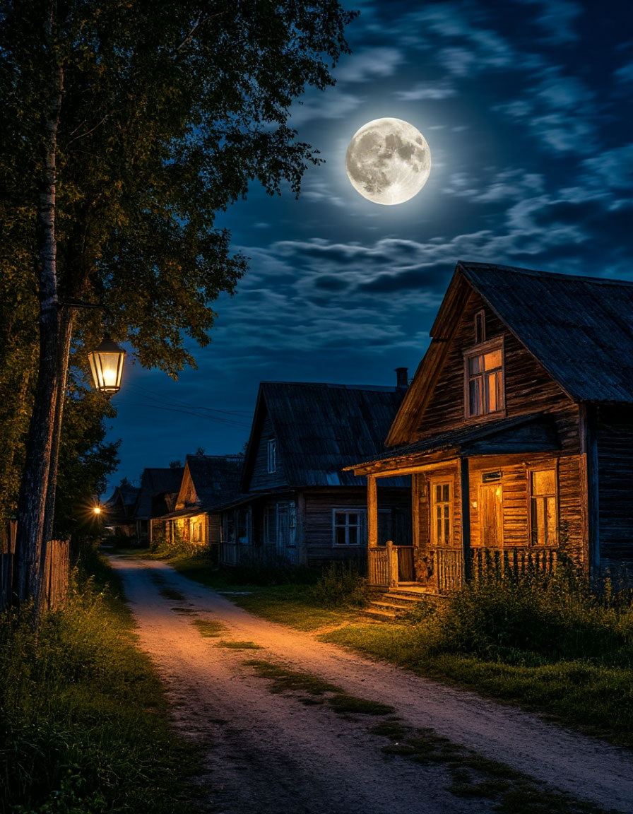 Деревенская улица картинка создана нейросетью