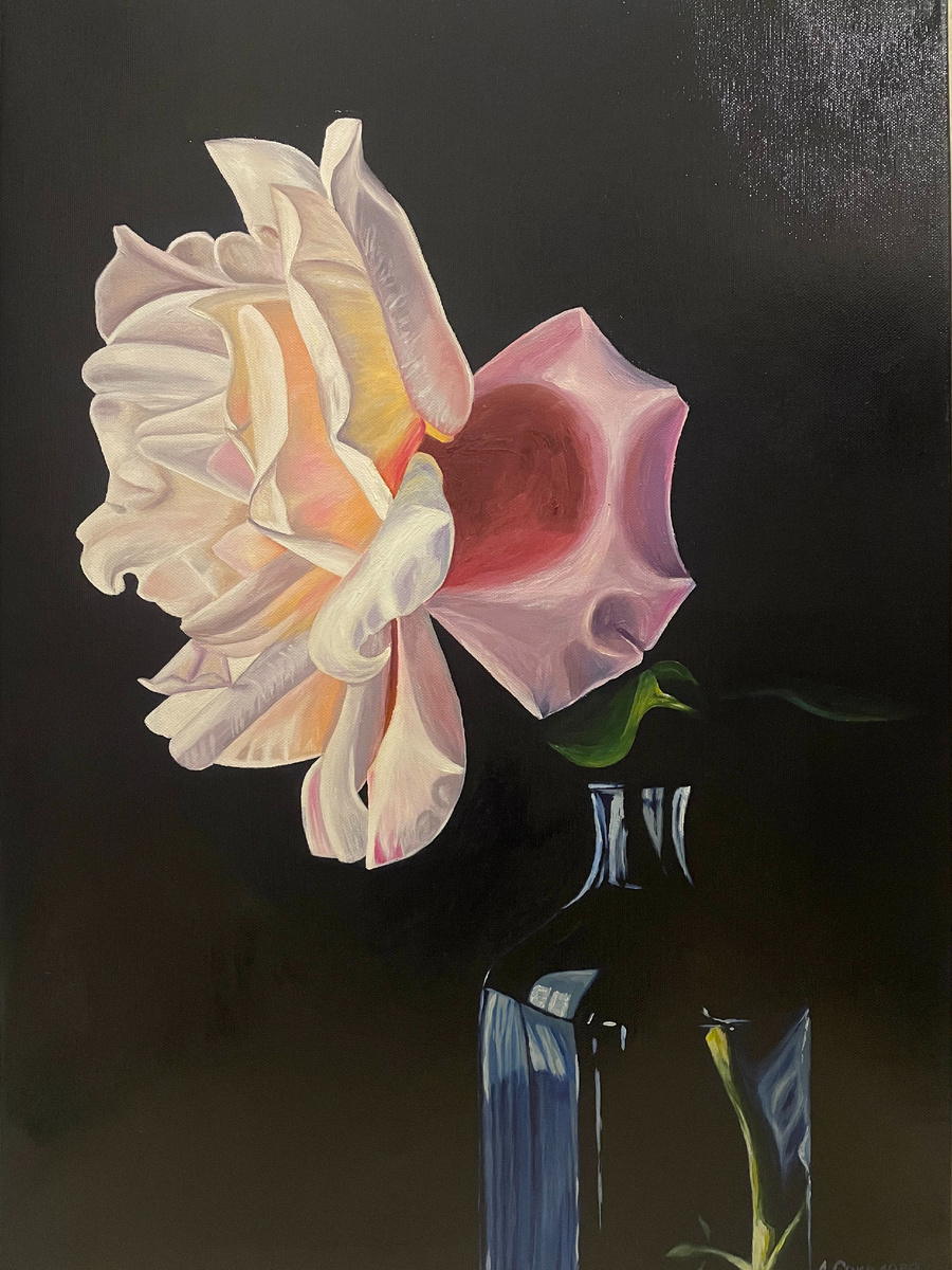 Роза, 2022 г., материалы: холст, масло, размер: 50 х 70 см. Источник: https://artsreda.ru