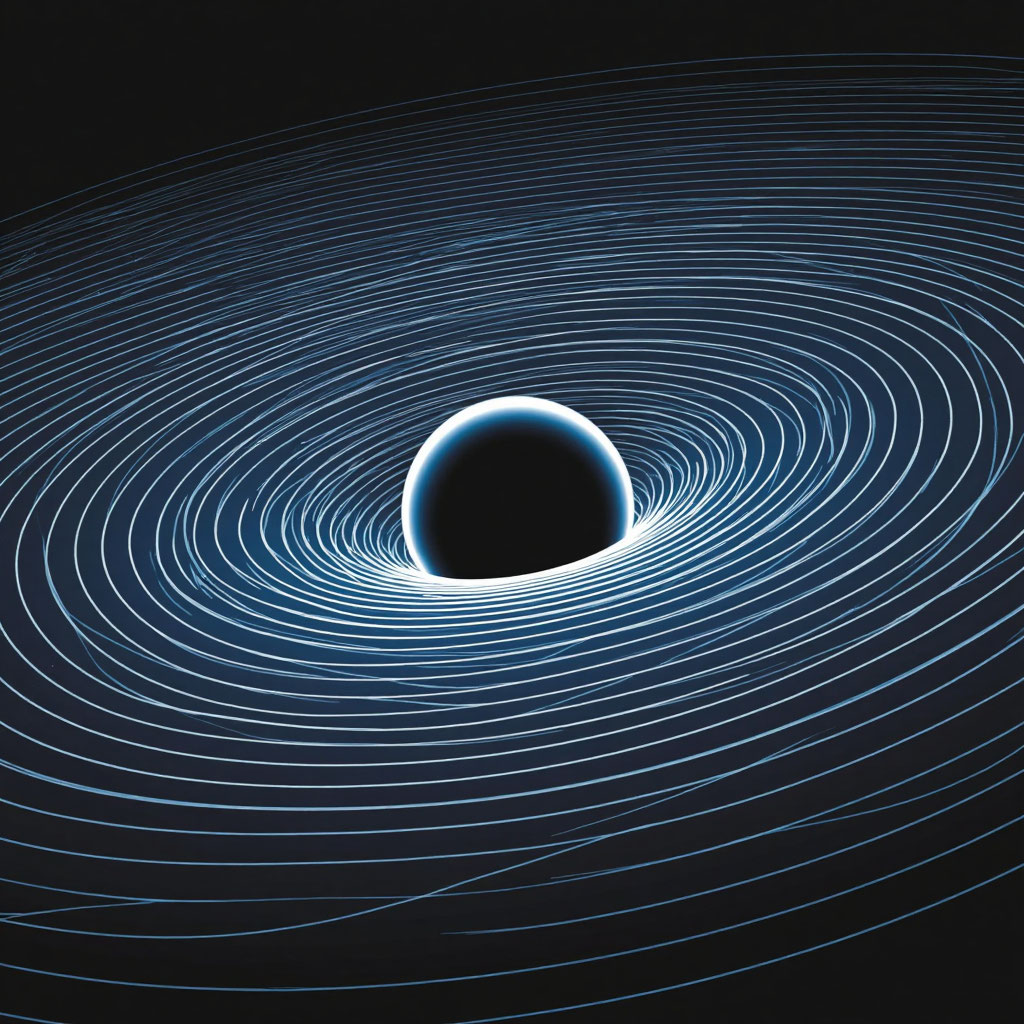 Вид сверху на искривлённое пространство‑время.