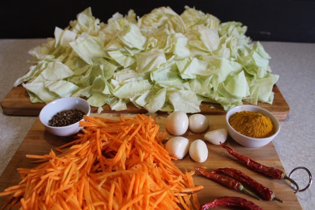 Ингредиенты для капусты по-корейски 