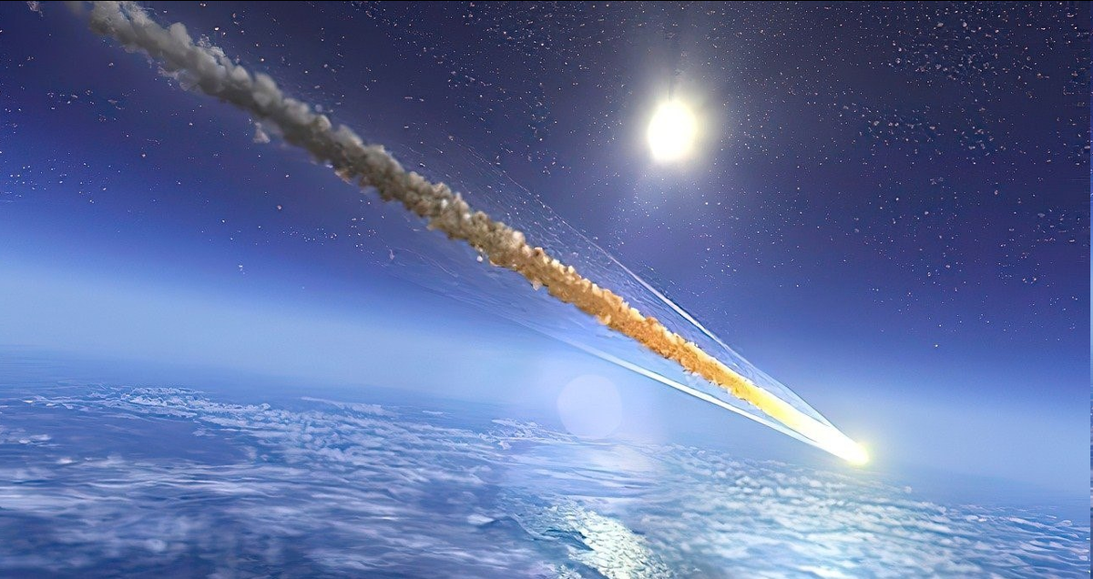 Болид в атмосфере Земли в представлении художника.