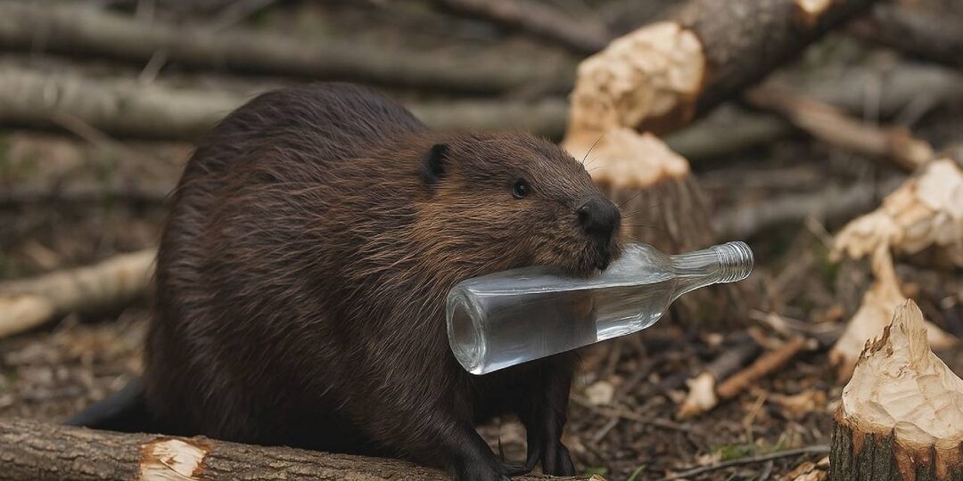 Бобер украл у охотников бутылку и выпил. Что он натворил на своей территории после этого