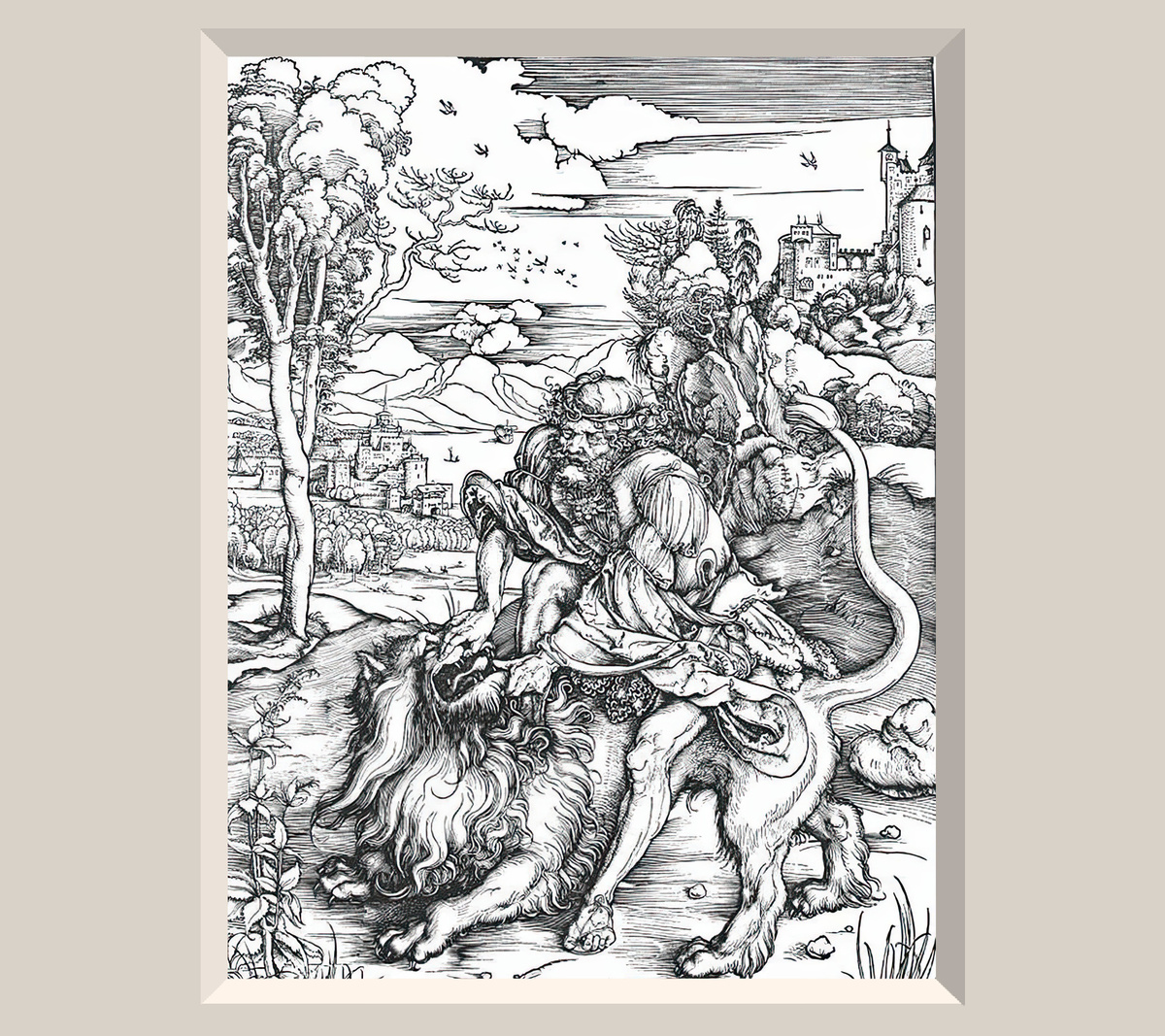 Альбрехт Дюрер «Самсон, убивающий льва», ок. 1498 г. Источник: https://www.artchive.com/