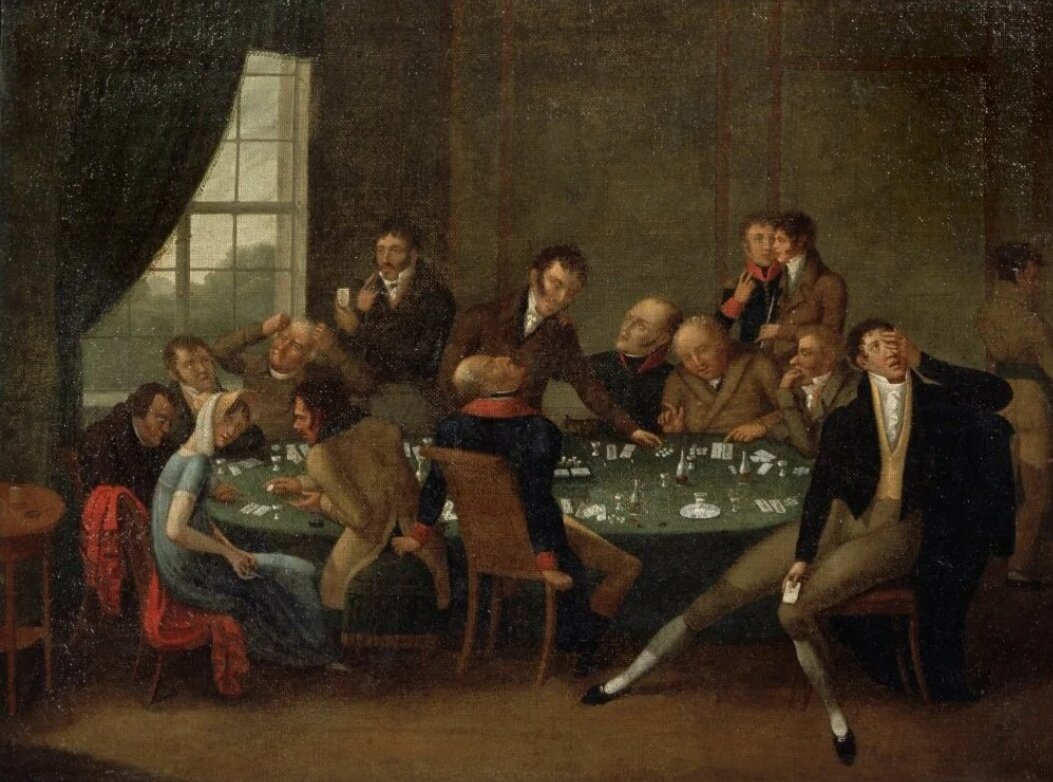 Игорный дом. Картина Русской школы живописи, XIX век