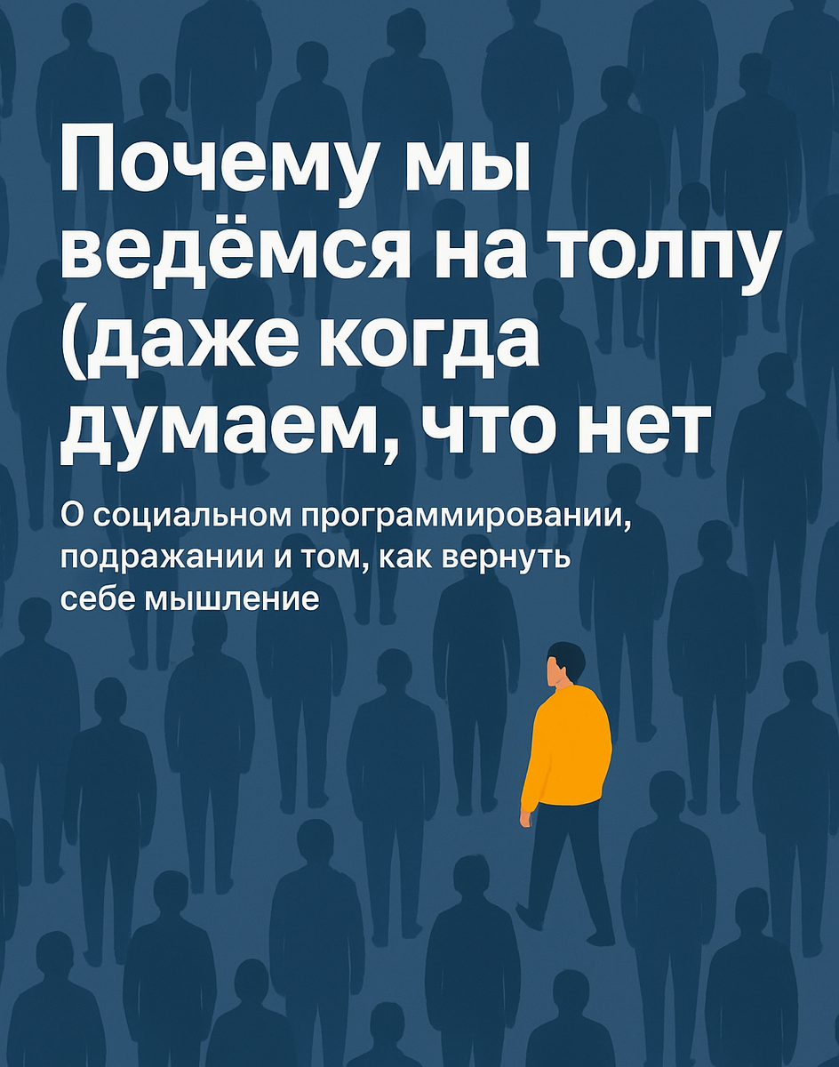 О социальном программировании, подражании и том, как вернуть себе мышление.