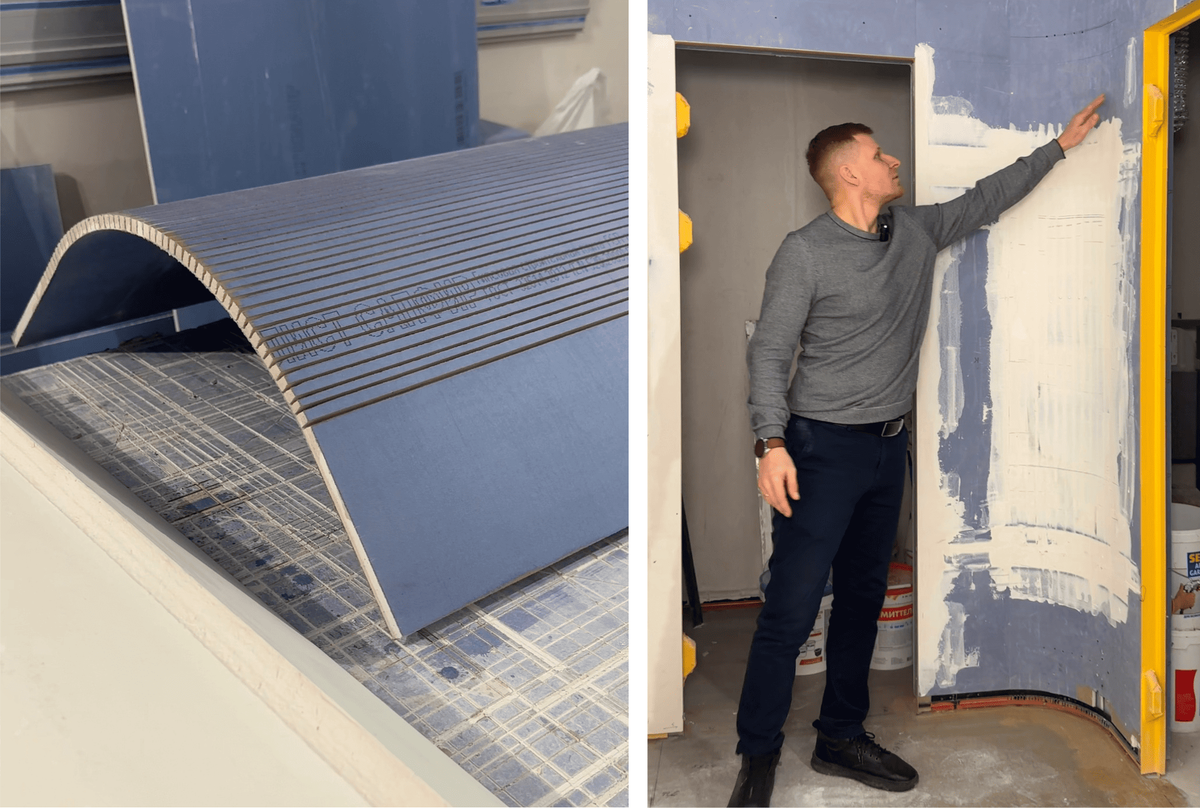 Радиусные углы из гипсокартона не имеют плавной поверхности