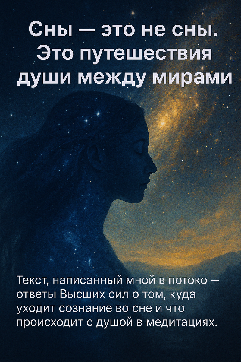 Я записала этот текст в состоянии потока — как откровение о том, почему сны ощущаются реальнее реальности и куда уходит наше «Я» ночью.
