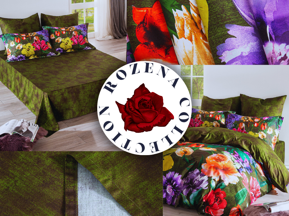 Постельное белье евро «ROZENA» сатин Турция, хлопок 100% — OZON арт. 260344892 и WB арт. 27302651.