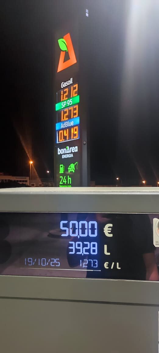 актуальные цены в Испании, автоматическая заправка. Самый дешевый бензин, какой я нашел.