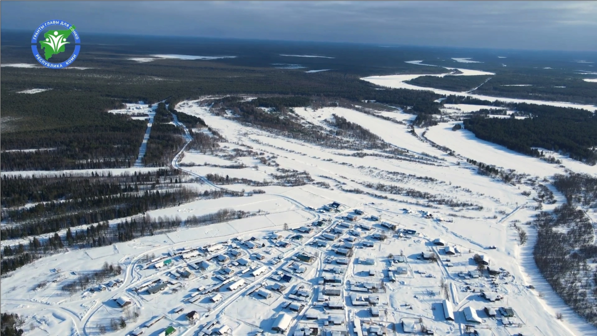 Село Важгорт с птичьего полёта