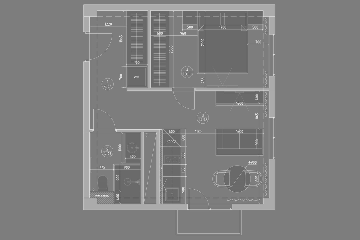 Итоговая планировка и расстановка мебели