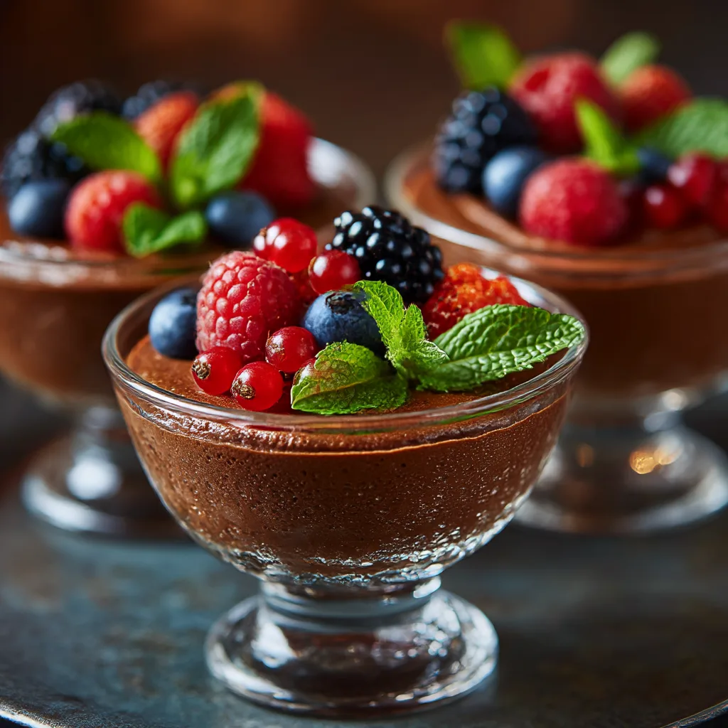 Шоколадный мусс с фруктами 