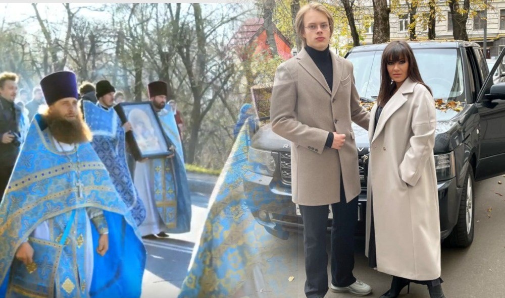 Крестный ход в Находке. Заместитель мэра Яна Кудинова с сыном. Фото: Соцсети.