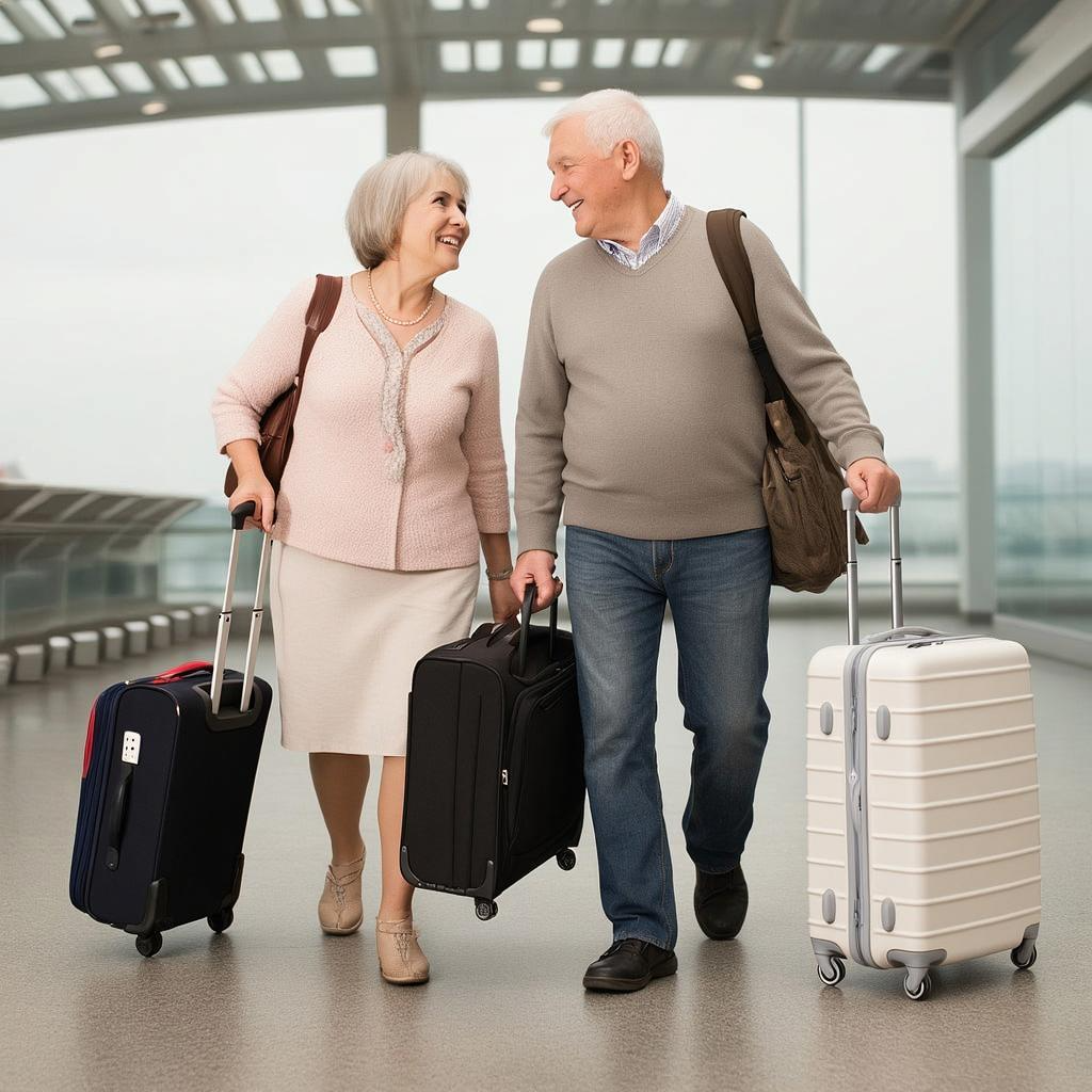 Пенсионеры собираются в путешествие. Изображение создано с помощью ИИ