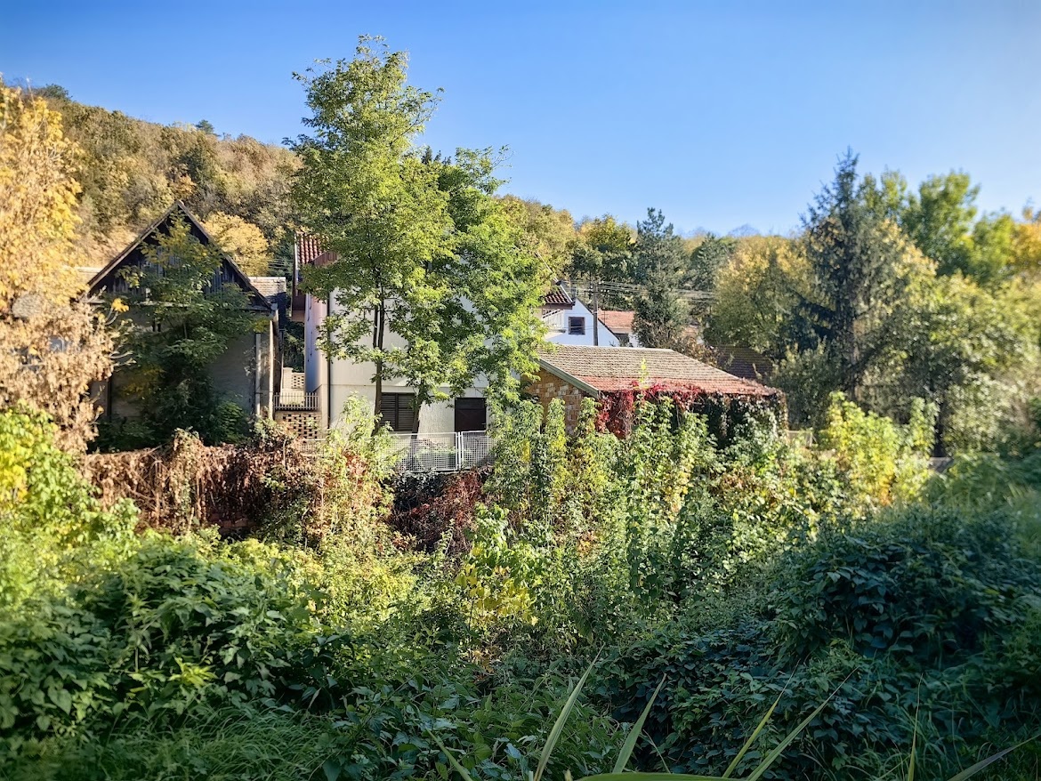 Городок словно растворяется в природе